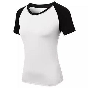 T-shirt en jersey de coton pour femme, manches raglan, col rond, impression de logo personnalisée, streetwear décontracté, tee-shirt OEM, haut tendance - Product Image 2