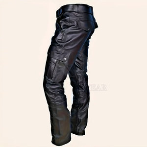 Durable <b>Men</b> <b>Leather</b> <b>Pants</b> Mid Waist Lightweight Breathable Eco-Friendly Classic Design Comfortable Fit for Casual and Party Wear - Product Image 4
