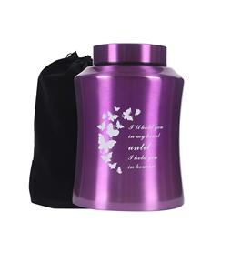 Jusqu'à 160 lb Urnes pour cendres Urnes décoratives papillon adulte adulte pour funérailles (papillon violet 160 pouces cubes) - Product Image 1