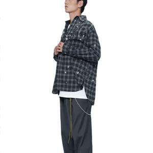 Venta al por mayor de nuevo diseño de los hombres Camisa de franela a cuadros 100% algodón antiarrugas de ajuste regular de manga larga Casual vestido de otoño - Product Image 3