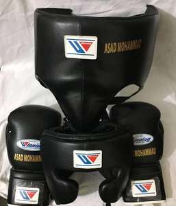 Equipo de Boxeo Profesional de Alta Calidad, Personalizable, Ecológico, Conjuntos de Cuero Vacuno Genuino, Protector de Cabeza Suave con Patrón Impreso - Product Image 1