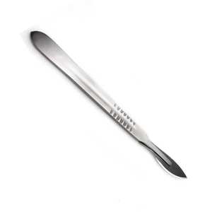 Manche de scalpel n° 4 4 lames de scalpel chirurgical en acier inoxydable à alimentation manuelle pour applications médicales et vétérinaires en laboratoire - Product Image 3