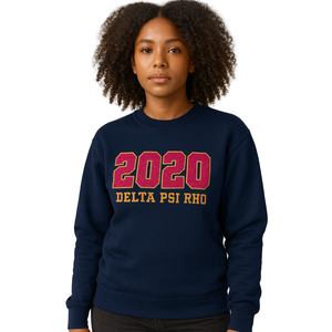 Delta Psi Rho Sorority Sudadera de cuello redondo Algodón azul marino Poly Año de Fundación 2020 Ropa de vida griega Ropa informal suave y cómoda - Product Image 3