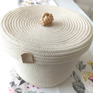 Dimension personnalisée pour panier en corde de coton Accessoires de cuisine faits à la main du meilleur fournisseur - Product Image 3