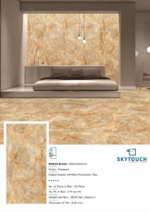 Baldosa de Porcelana con Diseño Tradicional de Mármol, 60x120cm, Resistente a los Ácidos, Antibacteriana, Aspecto de Granito Marrón, para Pisos - Product Image 5