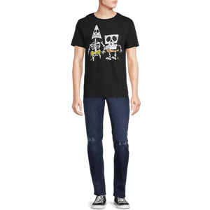 T-shirts à manches courtes surdimensionnés pour hommes 100% coton Impression sérigraphique Col rond Style streetwear Anti-boulochage Respirant - Product Image 3