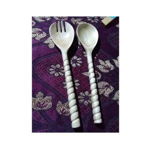 Juego de cubiertos de madera y aluminio de 2 con esmalte para vajilla, cubiertos de madera de tamaño personalizado de mango, juegos de cucharas y tenedores para mesa - Product Image 5