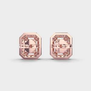 Radiant Cut Lab Grown Diamond Boucles d'oreilles Push Back Stud Wedding Halo Design Énorme Ratio Vente Cadeaux d'anniversaire - Product Image 3