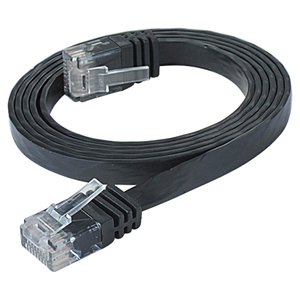Cat.6 Flat Slim UTP RJ45 LAN Patch Cable-Black 15m - Product Image 1