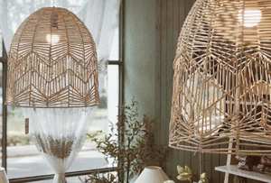 High Quality Lace Rattan Pendant Light. Sustainable Lighting. Lacy Rattan Pendant Light. Rattan <b>Lampshade</b>. - Product Image 4
