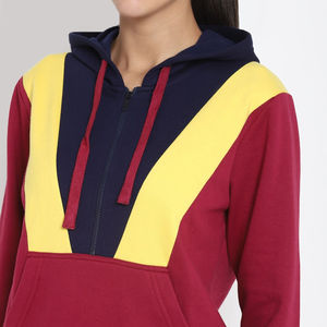 Sudadera con capucha y cordón con cremallera de longitud Regular para mujer, diseño sólido de moda que combina con todo, forro polar frontal fino de invierno 2025-2026 - Product Image 5