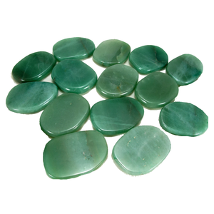 Pierre naturelle ovale en aventurine verte, pierre de poche plate, protection, vente en gros - Product Image 2