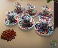 Service de table turc de luxe 24 pièces en céramique écologique et porcelaine fine, motif personnalisé, style classique, réutilisable