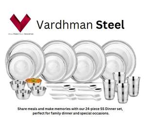 Juego de Vajilla de Acero Inoxidable de 24 Piezas con Diseño de Plantas, Incluye Cubiertos, Platos y Cuchillos de Servir, Estilo Ins, Gran Venta - Product Image 2