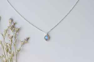 Collier de Labradorite en argent Sterling or vintage fait à la main, fil de pierres précieuses naturelles, énergie de guérison, cadeau de fiançailles parfait - Product Image 6