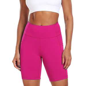Women's Gym Shorts High Waist Casual <b>Tight</b> Fit Polyester Spandex Yoga Shorts Solid Workout Fitness Custom Sport Shorts For Women - Product Image 2