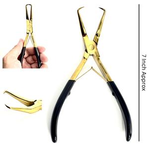 Black Gold Durable Reusable <b>Hair</b> Extensions <b>Removal</b> Pliers <b>Tool</b> Micro Nano Rings Bead 7 Inch Stainless Steel for Commercial Use - Product Image 1