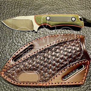 Funda de cuchillo para panqueques con madera, al por mayor precio de fábrica, funda de cuchillos de cuero mecanizada a mano, superventas - Product Image 2