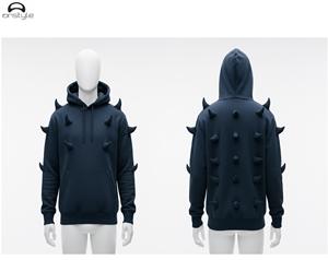 เสื้อฮู้ดฮอร์นฤดูหนาวแบบสั่งทำพิเศษ สไตล์สตรีทแวร์ ทรงโอเวอร์ไซส์ ผ้าฟลีซเรียบ สีพื้น ผลิตจากโพลีเอสเตอร์/คอตตอน เป็นมิตรกับสิ่งแวดล้อม แห้งเร็ว ระบายอากาศได้ดี - Product Image 1