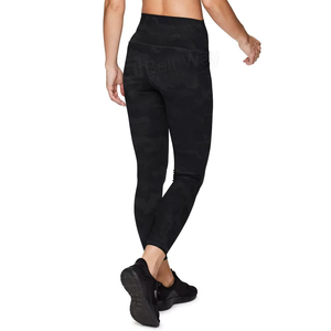 100% coton coton fibre de bambou femmes Logo personnalisé taille haute Sport Leggings long serré tricoté Spandex entraînement - Product Image 3
