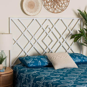 Benzel Bali & Pari's Bohemian White Rattan Queen Size Cabecero independiente Muebles de dormitorio - Product Image 2