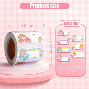 Etiquetas Decorativas con Nombre en Estilo de Dibujos Animados, Rollo de 300 Unidades - Product Image 2