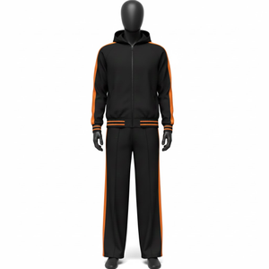 Ensemble de survêtement unisexe en coton pour l'hiver, style streetwear, imprimé, à capuche, deux pièces, vêtements de sport légers pour le jogging et l'entraînement - Product Image 1