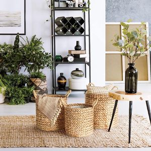 Pots de jardinières en jacinthe d'eau écologiques fabriqués à la main paniers de plantes d'intérieur et d'extérieur polyvalents, paniers tissés, paniers en osier - Product Image 4