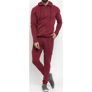 Chándal OEM personalizado para hombre, chándal de 2 piezas con cremallera, sudadera con capucha y Jogger, algodón sólido, respetuoso con la maternidad - Product Image 1