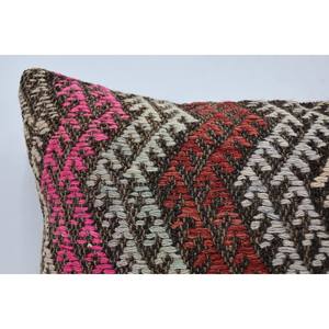 Multicolor bohemio Vintage Kilim 16x24 pulgadas lana almohada tejida Patchwork tiro con patrón Retro - Product Image 2