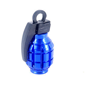 Tapa de válvula con forma de <span class=keywords><strong>Granada</strong></span> de Metal rojo, azul y blanco, accesorio Industrial novedoso, válvula de sellado de aire para piezas de automóviles, protección para coche y motocicleta - Product Image 5