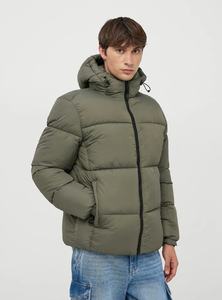 Men's High Quality Quilted Bubble Puffer Jacket Custom <b>Zip</b> <b>Up</b> Stand Collar Winter Bomber Coat - Product Image 2
