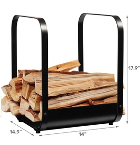 Cheminée accessoires de ménage et de jardin support de maintien en bois avec poudre noire enduite forme personnalisée bûche de bois de chauffage robuste - Product Image 4