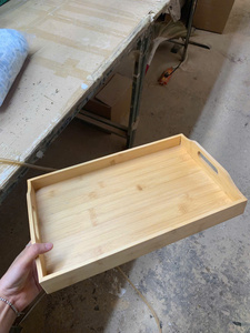 Bandeja de cesta plana de bambú hecha a mano decorativa Material natural Estilo rústico duradero para exhibición de alimentos - Product Image 4