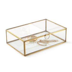 Boîte à bijoux en laiton et acrylique Boîte de rangement de bijoux en acrylique transparent et en laiton taille personnalisée au prix de gros - Product Image 2