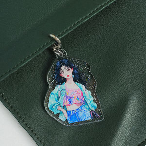 Porte-clés en acrylique pailleté personnalisé, porte-clés transparent avec logo personnalisé, cadeau d'événement d'entreprise, souvenir - Product Image 3