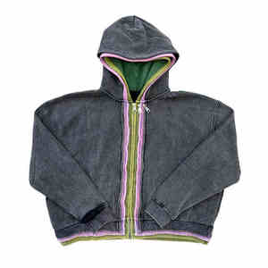 Meilleur sweat à capuche triple couche zippé pour homme, coupe courte, nouveau design délavé à l'acide, idéal pour l'hiver, en coton respirant - Product Image 4