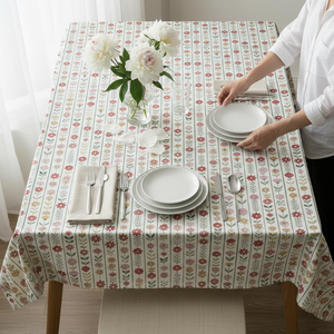 Poplin Cotton <b>Tablecloth</b> 140x180cm Premium Quality Durable Easy Care Elegant Dining Decoration - Product Image 4
