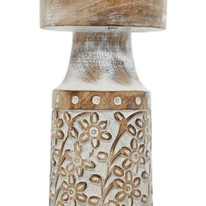 Ensemble de 3 bougeoirs en bois de couleur blanche fini avec un design élégant, parfait pour une décoration murale élégante et une ambiance intérieure - Product Image 5