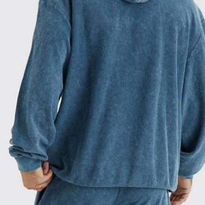 Chándal Informal de Invierno para Hombre, Lavado Ácido, Color Sólido, Personalizable, Talla Grande, con Capucha, para Correr, 100% Algodón - Product Image 6