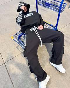 ชุดวอร์มผ้าฝ้าย100% เอวสองข้างและชุดมีฮู้ดชุดวอร์มใส่ได้ทั้งชายและหญิงชุดวอร์มมีลายทาง - Product Image 4