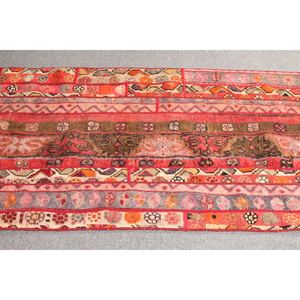 Tapis turc patchwork, tapis vintage 3x5,7 pieds, tapis géométrique rose - Product Image 3