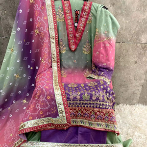 ชุดเดรสพิมพ์ลายดิจิตอลผ้าจอร์เจียหรูหราชุดปากีสถานชั้นในมีสไตล์สำหรับผู้ใหญ่สำหรับงานปาร์ตี้ทุกโอกาส - Product Image 1