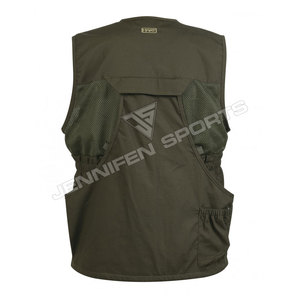 Chaleco de caza para hombre, Material de concha, lona de algodón/Tela de malla, cierre de cremallera en el pecho y bolsillos delanteros, etiqueta tejida interior - Product Image 2