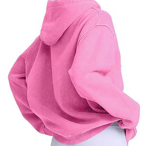 เสื้อฮู้ดผ้าฝ้าย100% มีซิปสีชมพูมีสไตล์ออกแบบได้ตามที่ต้องการ - Product Image 2