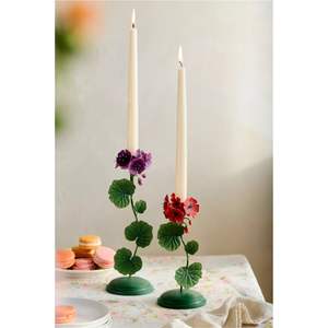 Elegant Floral Wreath Metal Candle Holder Taper Candelabra <b>Centerpiece</b> for Wedding Table <b>Christmas</b> Advent & Luxury Home Decor - Product Image 4