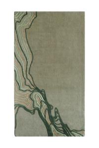 Tapis modernes abstraits en laine de Nouvelle-Zélande, faits à la main, à poils longs, avec dos en latex, fabriqués à la main en Inde, couleur olive, pour salon - Product Image 2