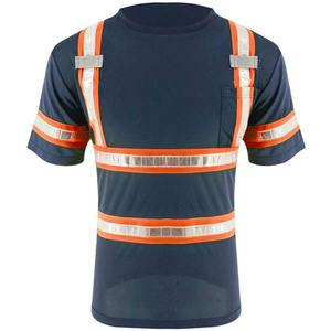 100% poliéster ropa de trabajo seguridad Polo manga corta Camiseta poliéster Hi Vis reflectante ropa de trabajo seguridad reflectante camisetas - Product Image 6