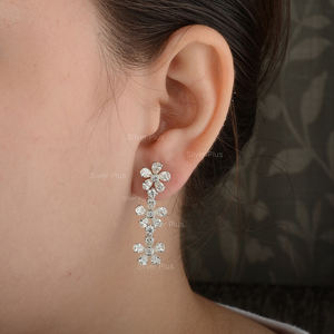 Boucles d'oreilles en or massif 18 carats les plus vendues Boucles d'oreilles rondes en forme de poire Bijoux faits à la main de l'Inde Productible en 10K/14K - Product Image 3
