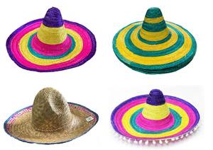 Mexican Costume Accessory <b>Poncho</b> Straw Hat Sombrero Costume Hats Multicolor Big Brim Made From Palm Leaf Seagrass From Vietnam - Product Image 6